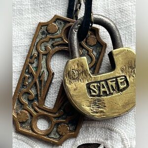 Vintage Padlock pendant — are you SAFE from harm or heartbreak?